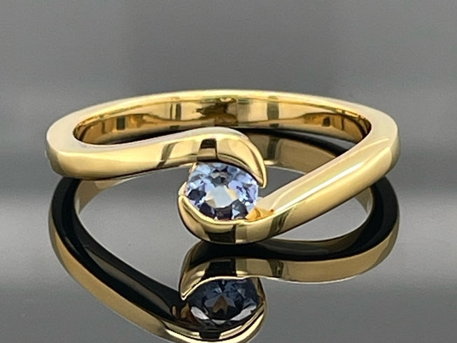 RING AUS 925/- SILBER VERGOLDET MIT TANSANIT
