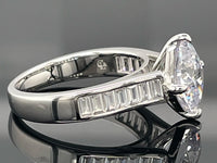 RING AUS 925/- SILBER RHODINIERT MIT ZIRKONIA
