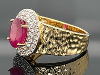 RING AUS 925/- SILBER VERGOLDET MIT SAMBIA RUBIN & ZIRKON