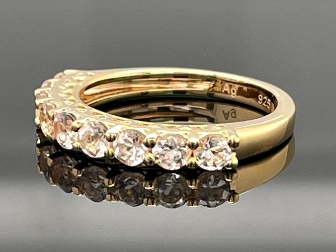 RING AUS 925/- SILBER VERGOLDET MIT MORGANIT