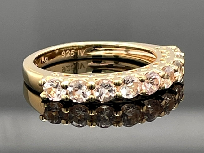 RING AUS 925/- SILBER VERGOLDET MIT MORGANIT