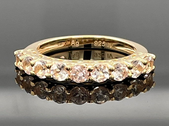 RING AUS 925/- SILBER VERGOLDET MIT MORGANIT