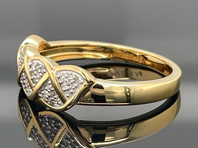RING AUS 925/- SILBER VERGOLDET MIT DIAMANTEN