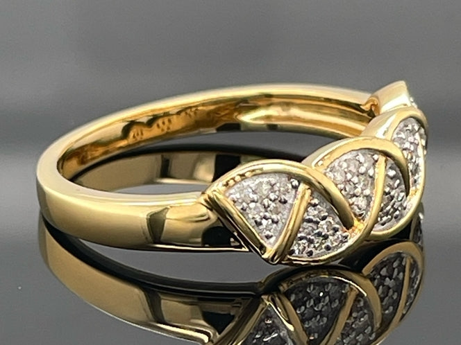RING AUS 925/- SILBER VERGOLDET MIT DIAMANTEN