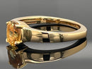RING AUS 925/- SILBER VERGOLDET MIT GOLDBERYLL