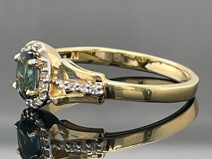 RING AUS 925/- SILBER VERGOLDET MIT LONDON BLUE TOPAS & ZIRKON
