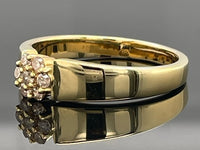 RING Gr.19 (60) AUS 925/- SILBER GELBGOLDPLATTIERT MIT BRILLANTEN ( GES.CA.0,22 ct.)
