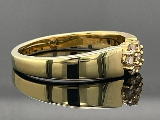 RING Gr.19 (60) AUS 925/- SILBER GELBGOLDPLATTIERT MIT BRILLANTEN ( GES.CA.0,22 ct.)