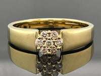 RING Gr.19 (60) AUS 925/- SILBER GELBGOLDPLATTIERT MIT BRILLANTEN ( GES.CA.0,22 ct.)