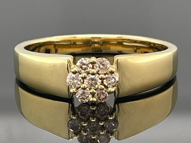 RING Gr.19 (60) AUS 925/- SILBER GELBGOLDPLATTIERT MIT BRILLANTEN ( GES.CA.0,22 ct.)