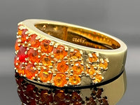 RING AUS 925/- SILBER VERGOLDET MIT MULTI FEUEROPAL (GES. CA. 1,32 ct.)