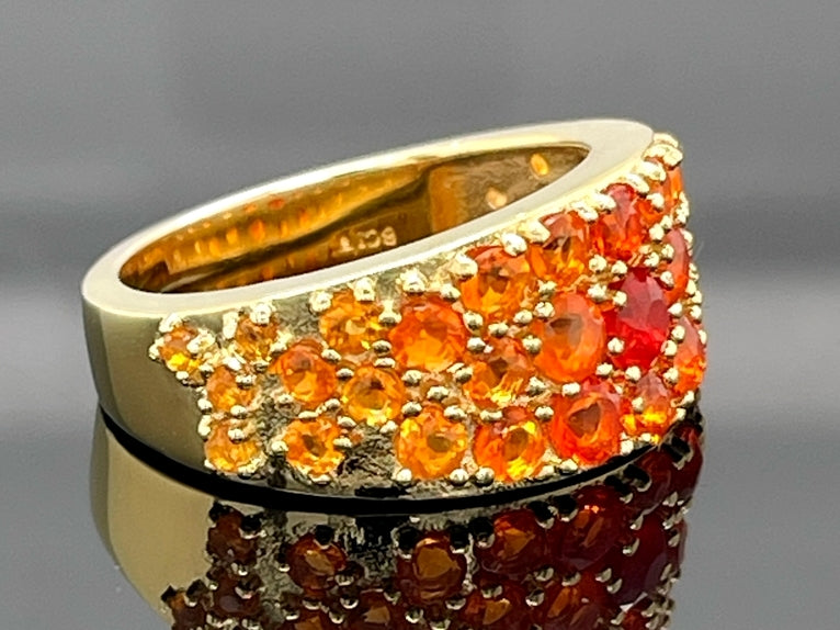 RING AUS 925/- SILBER VERGOLDET MIT MULTI FEUEROPAL (GES. CA. 1,32 ct.)
