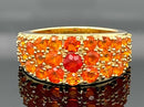 RING AUS 925/- SILBER VERGOLDET MIT MULTI FEUEROPAL (GES. CA. 1,32 ct.)