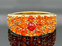RING AUS 925/- SILBER VERGOLDET MIT MULTI FEUEROPAL (GES. CA. 1,32 ct.)