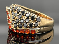 RING GR.17 (53)  AUS 375/- GELBGOLD FEUEROPAL & DIAMANTEN BEH.