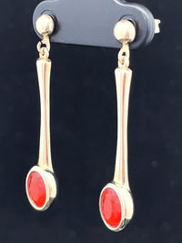 OHRHÄNGER AUS 375/- GELBGOLD mit Cherryopal (ca. 0,860 ct.)