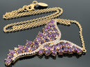 COLLIER & OHRSTECKER AUS 925/- SILBER VERGOLDET MIT AMETHYST & ZIRKON