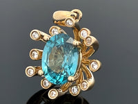 ANHÄNGER AUS 375/- GELBGOLD mit Zirkon (ca. 3,85 ct.)