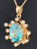 ANHÄNGER AUS 375/- GELBGOLD mit Zirkon (ca. 3,85 ct.)