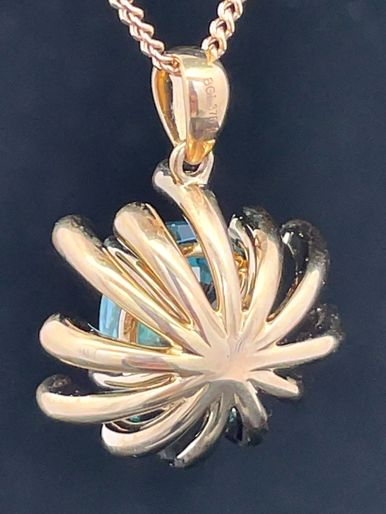 ANHÄNGER AUS 375/- GELBGOLD mit Zirkon (ca. 3,85 ct.)
