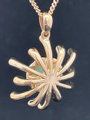 ANHÄNGER AUS 375/- GELBGOLD mit Kristallopal und Multi Brillanten (ca. 0,156 ct.)