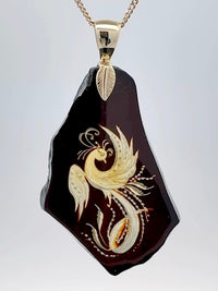 ANHÄNGER AUS 375/- GELBGOLD MIT BERNSTEIN GRAVIERT ( CA. 10,0 ct.)