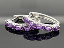 CREOLEN AUS 925/- SILBER RHODINIERT MIT AMETHYST