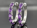 CREOLEN AUS 925/- SILBER RHODINIERT MIT AMETHYST