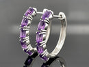 CREOLEN AUS 925/- SILBER RHODINIERT MIT AMETHYST