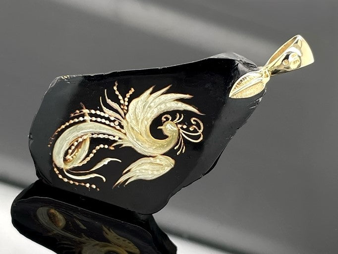 ANHÄNGER AUS 375/- GELBGOLD MIT BERNSTEIN GRAVIERT ( CA. 10,0 ct.)