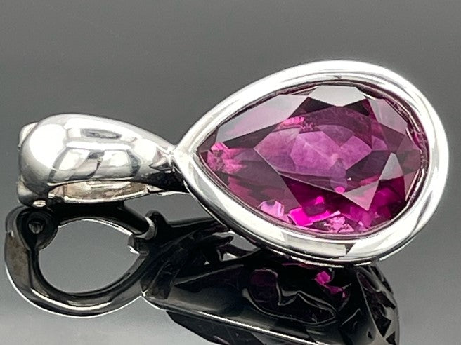 CLIP ANHÄNGER AUS 925/- SILBER RHODINIERT MIT FLUORIT ( ca. 5,0 ct.)