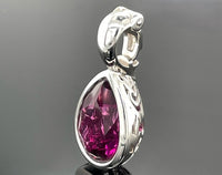 CLIP ANHÄNGER AUS 925/- SILBER RHODINIERT MIT FLUORIT ( ca. 5,0 ct.)