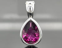 CLIP ANHÄNGER AUS 925/- SILBER RHODINIERT MIT FLUORIT ( ca. 5,0 ct.)