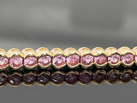 ARMBAND AUS 585/- GELBGOLD MIT PADPARADSCHA SAPHIR (GES.CA. 4,62 ct.)