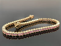 ARMBAND AUS 585/- GELBGOLD MIT PADPARADSCHA SAPHIR (GES.CA. 4,62 ct.)