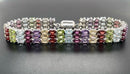 ARMBAND 925/-SILBER RHODINIERT MIT MULTI EDELSTEINE