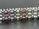 ARMBAND 925/-SILBER RHODINIERT MIT MULTI EDELSTEINE
