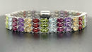 ARMBAND 925/-SILBER RHODINIERT MIT MULTI EDELSTEINE