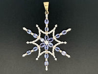 ANHÄNGER AUS 925/- SILBER VERGOLDET MIT TANSANIT & ZIRKON