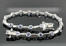 ARMBAND 925/-SILBER RHODINIERT MIT TANSANIT AAA