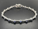 ARMBAND 925/-SILBER RHODINIERT MIT TANSANIT AAA