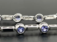 ARMBAND 925/-SILBER RHODINIERT MIT TANSANIT AAA