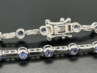 ARMBAND 925/-SILBER RHODINIERT MIT TANSANIT AAA