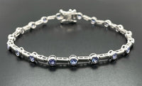 ARMBAND 925/-SILBER RHODINIERT MIT TANSANIT AAA