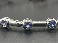 ARMBAND 925/-SILBER RHODINIERT MIT TANSANIT AAA