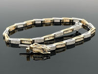 ARMBAND AUS 585/- GOLD BICOLOR MIT DIAMANTEN ( GES. CA. 1,00 ct.)