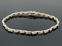 ARMBAND AUS 585/- GOLD BICOLOR MIT DIAMANTEN ( GES. CA. 1,00 ct.)