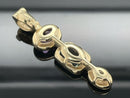 CLIP ANHÄNGER AUS 375/- GELBGOLD MIT MULTI EDELSTEINE (GES. CA. 2,03 ct.)