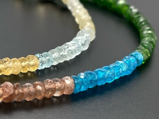 COLLIER 375/- GELBGOLD MIT MULTI EDELSTEINE