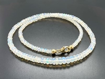 COLLIER 925/- SILBER VERGOLDET MIT ÄTHIOPISCHEN OPAL
